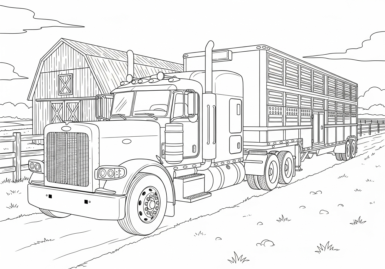 semi truck coloring page