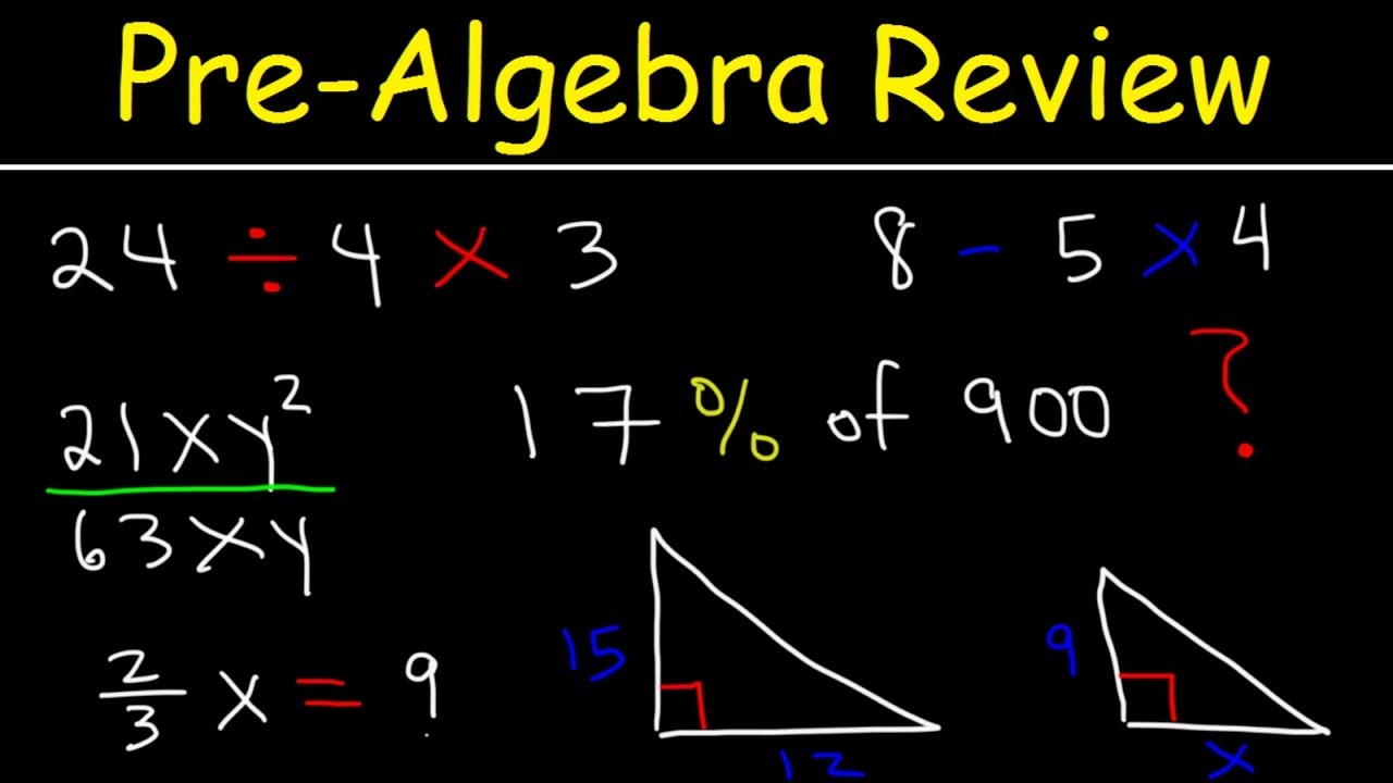 Pre Algebra Basic Introduction YouTube Pre Algebra Basic Introduction YouTube