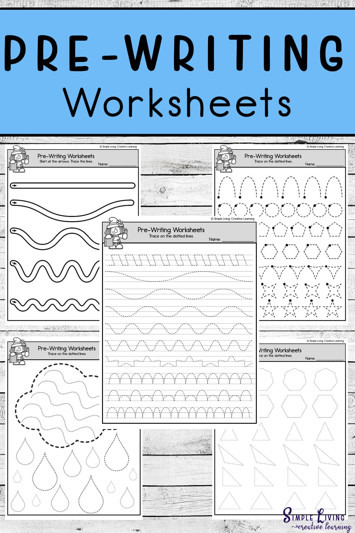 Pre Writing Worksheets Simple Living Creative Learning