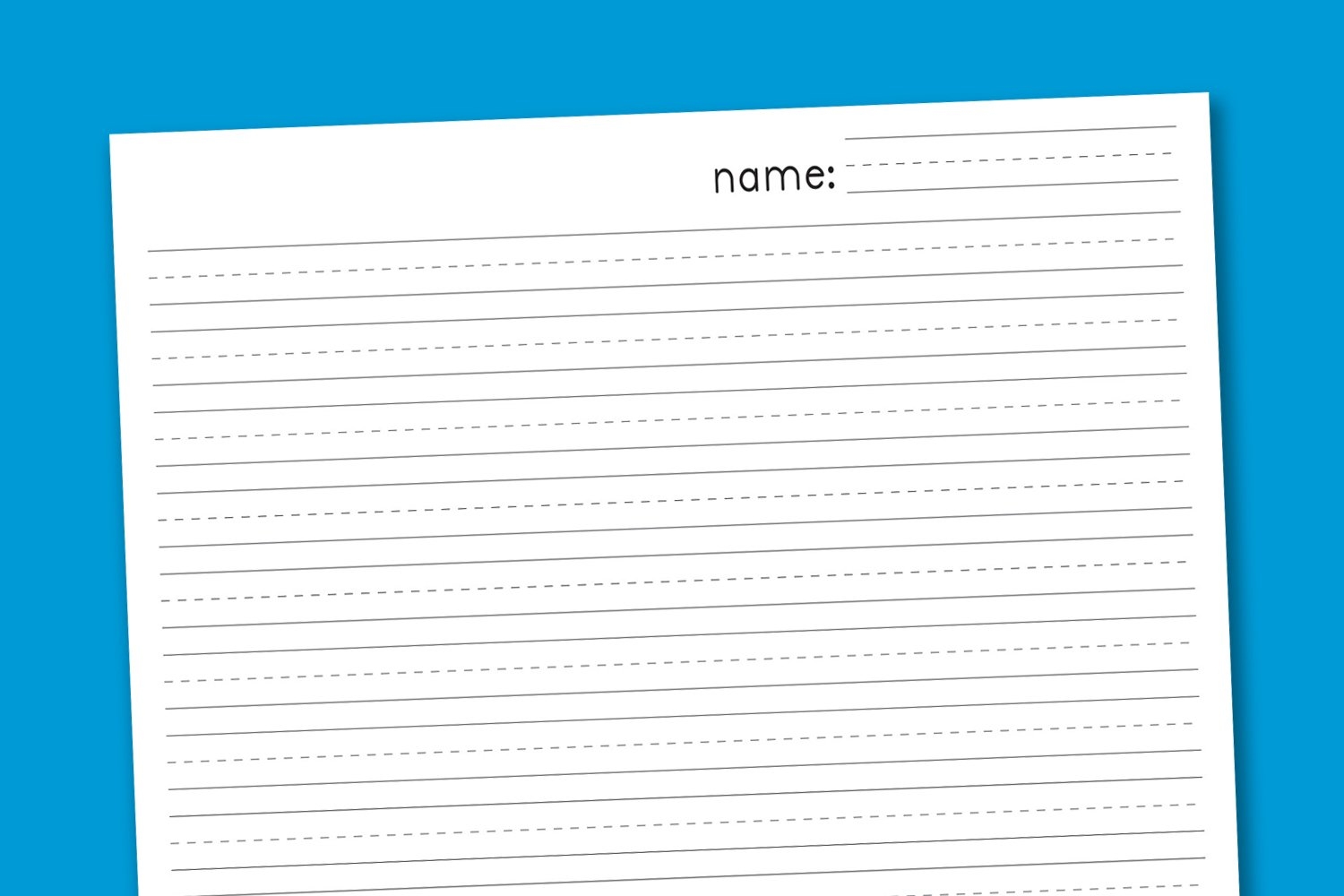primary writing paper with lines
