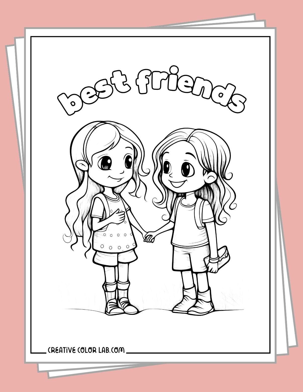 Printable Best Friend Coloring Pages Free Friendship Printables Printable Best Friend Coloring Pages Free Friendship Printables