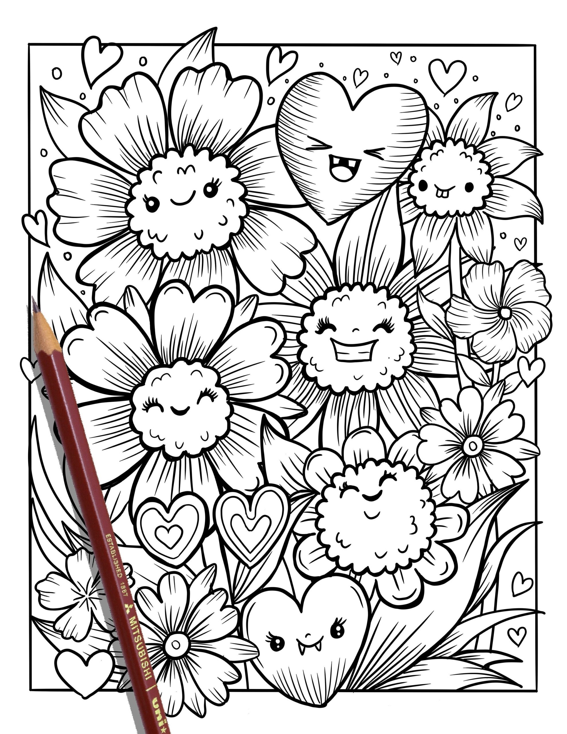 PRINTABLE Cute Flowers Coloring Page Hand drawn Coloring Sheet Flowers Doodles Coloring Page Kids Coloring Page Adult Coloring Etsy New Zealand PRINTABLE Cute Flowers Coloring Page Hand drawn Coloring Sheet Flowers Doodles Coloring Page Kids Coloring Page Adult Coloring Etsy New Zealand