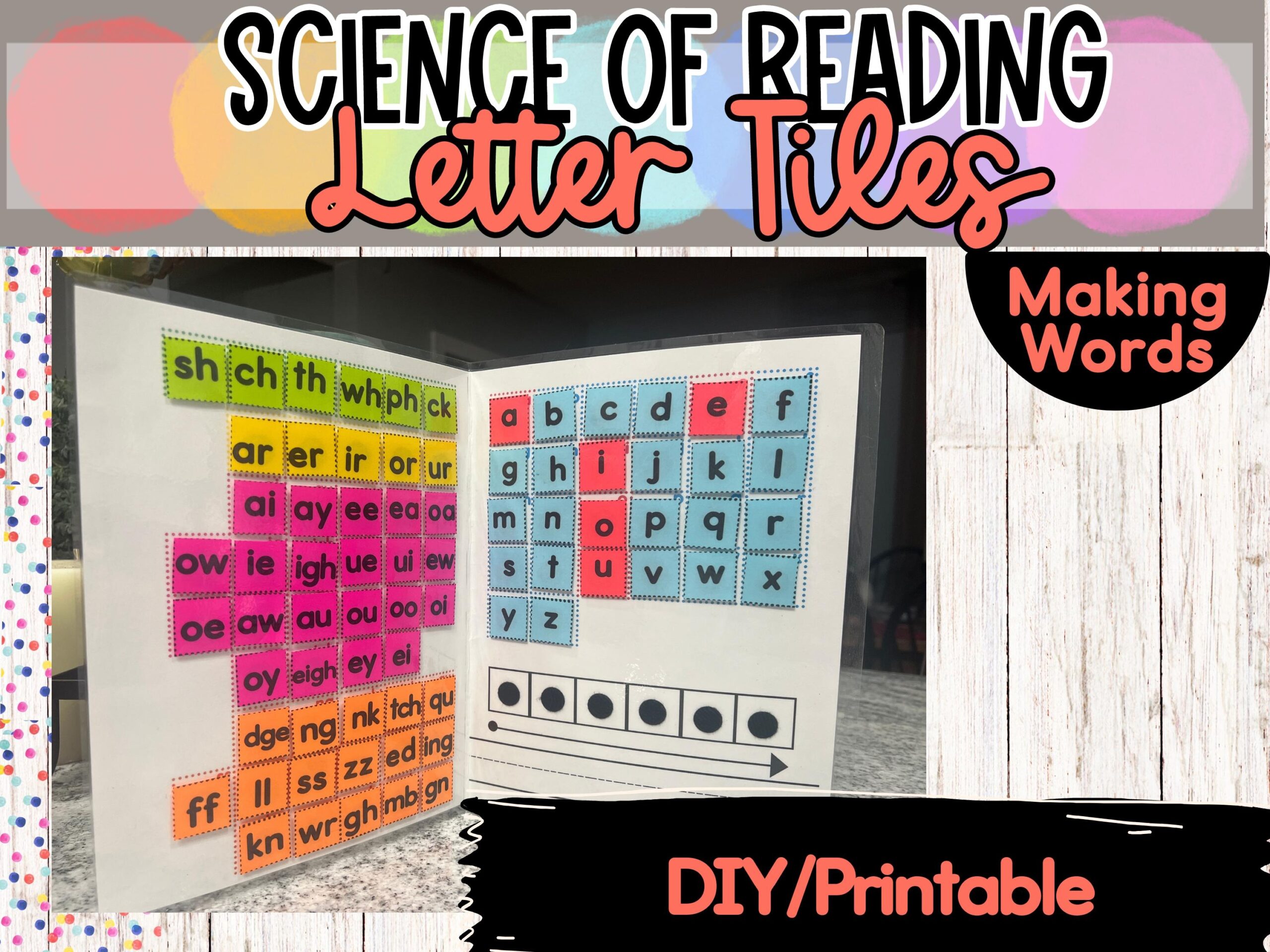 Printable Instant Download Word Mapping Mat With Letter Tiles For Making Words Phonics Activities Etsy