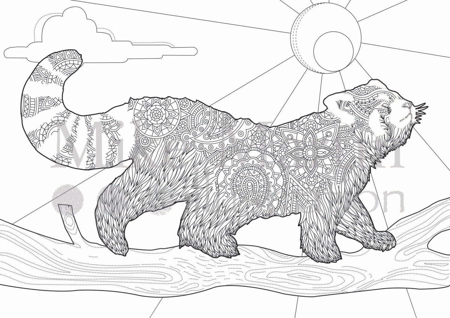 Printable Red Panda Coloring Page Instant Download Adult Coloring Page Etsy Printable Red Panda Coloring Page Instant Download Adult Coloring Page Etsy