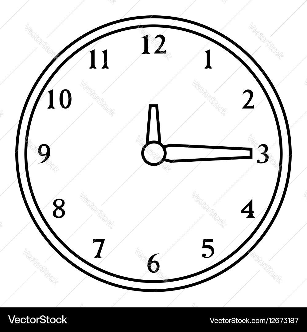 Round Wall Clock Icon Outline Style Royalty Free Vector VectorStock
