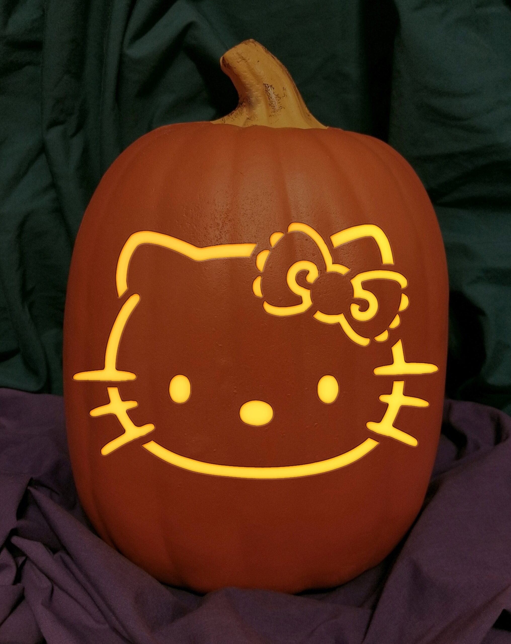 Sanrio Hello Kitty Carved Foam Permanent Pumpkin Halloween Handmade Kawaii Cute Etsy UK