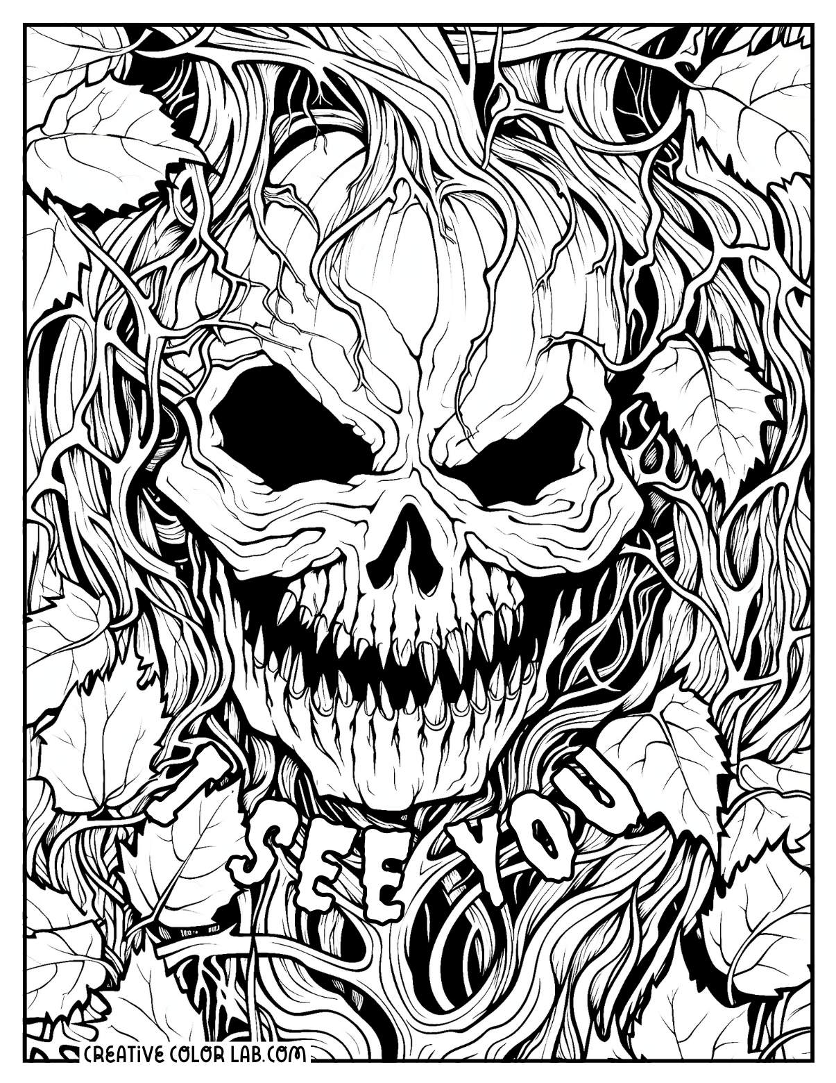 scary coloring pages for halloween