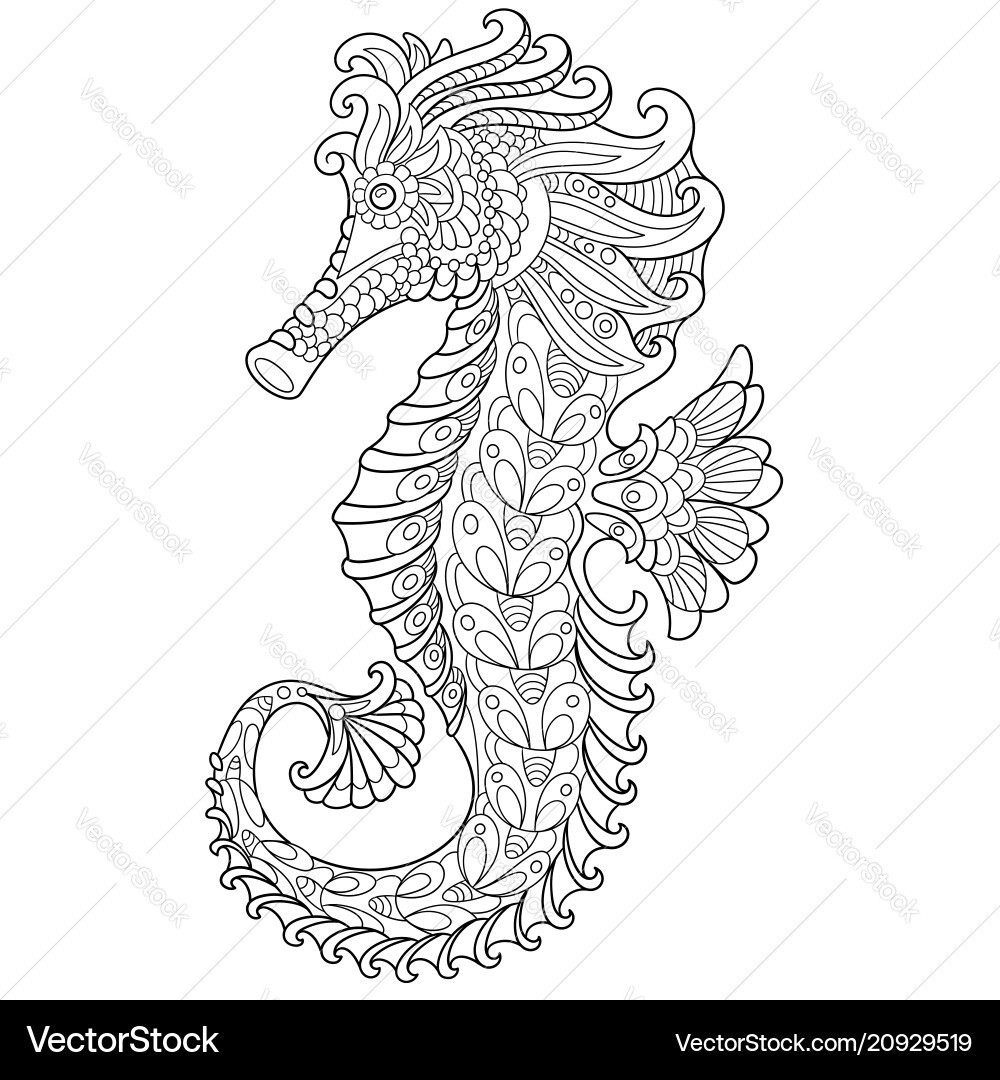 coloring pages of seahorses