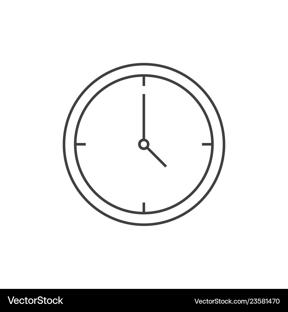 Simple Clock Outline Icon Royalty Free Vector VectorStock