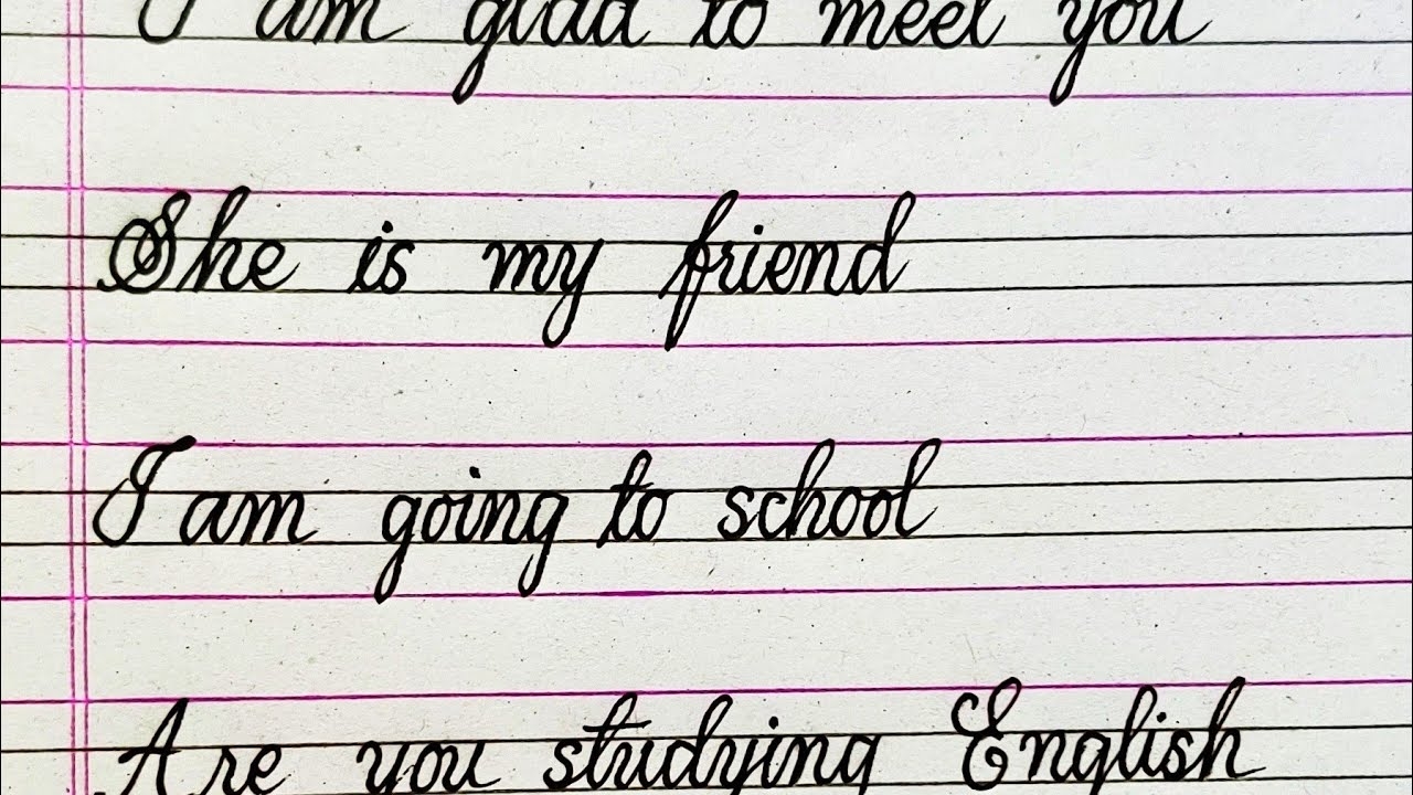 Simple Sentences For Cursive Handwriting Practice Simple Cursive Writing Sentences For Kids YouTube