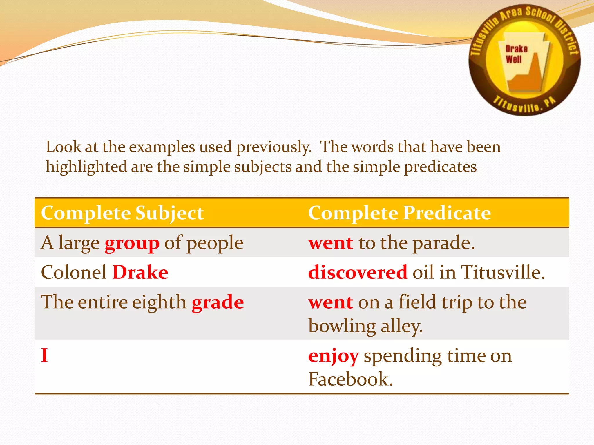 Simple Subjects And Simple Predicates PPTX