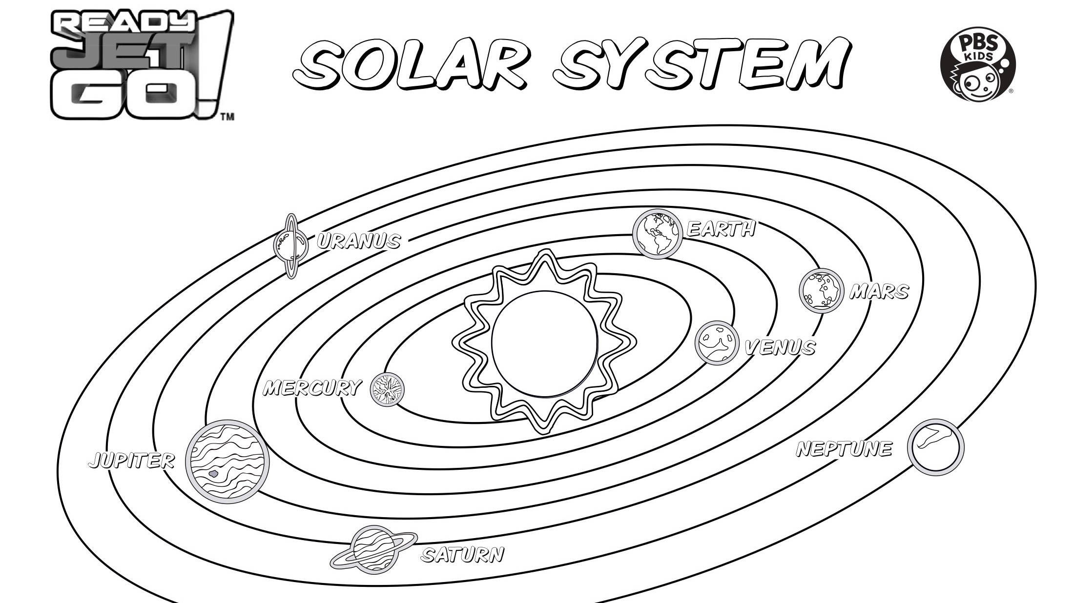 solar system coloring page