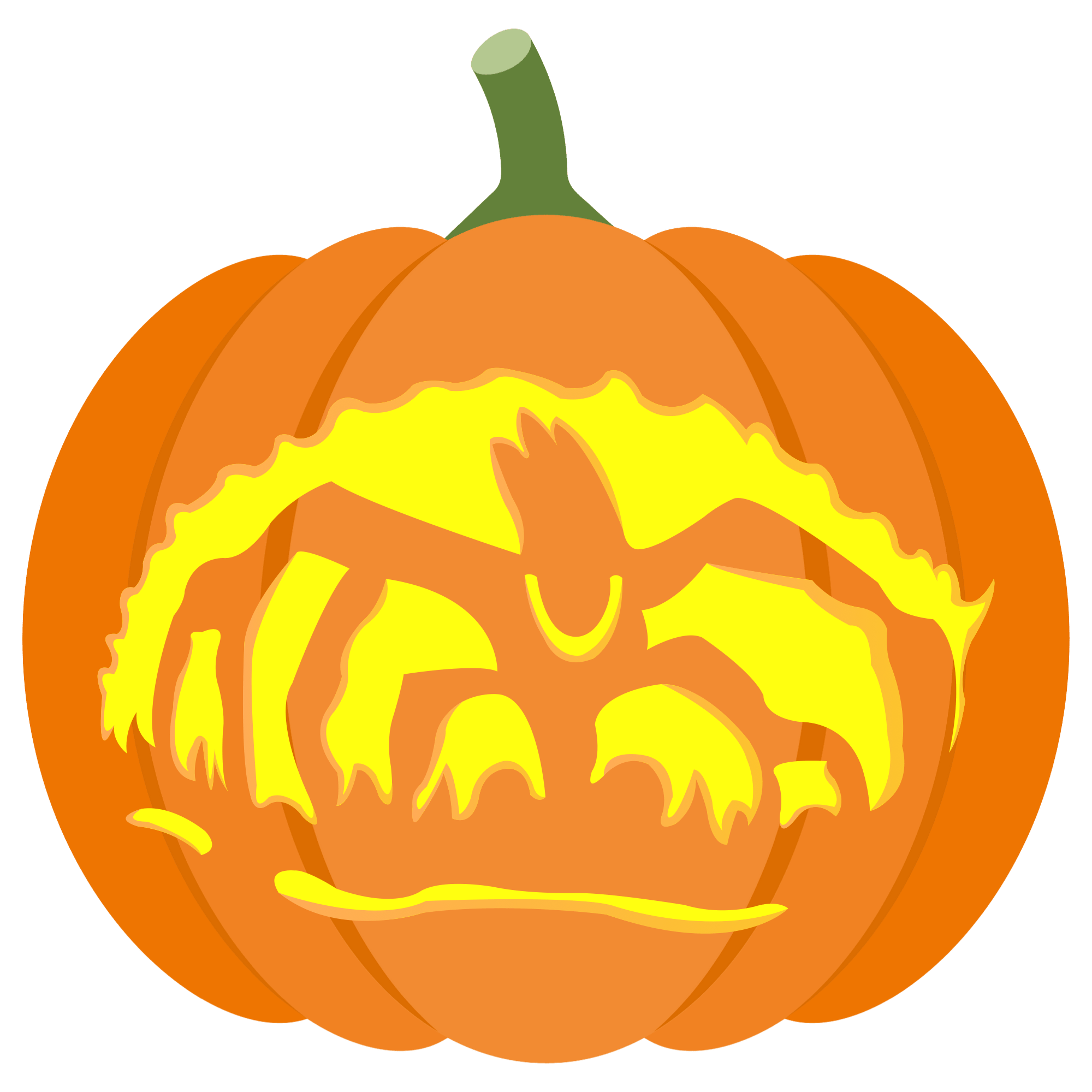 Stranger Things Monster Pumpkin Stencil Free Printable Paper raft Templates