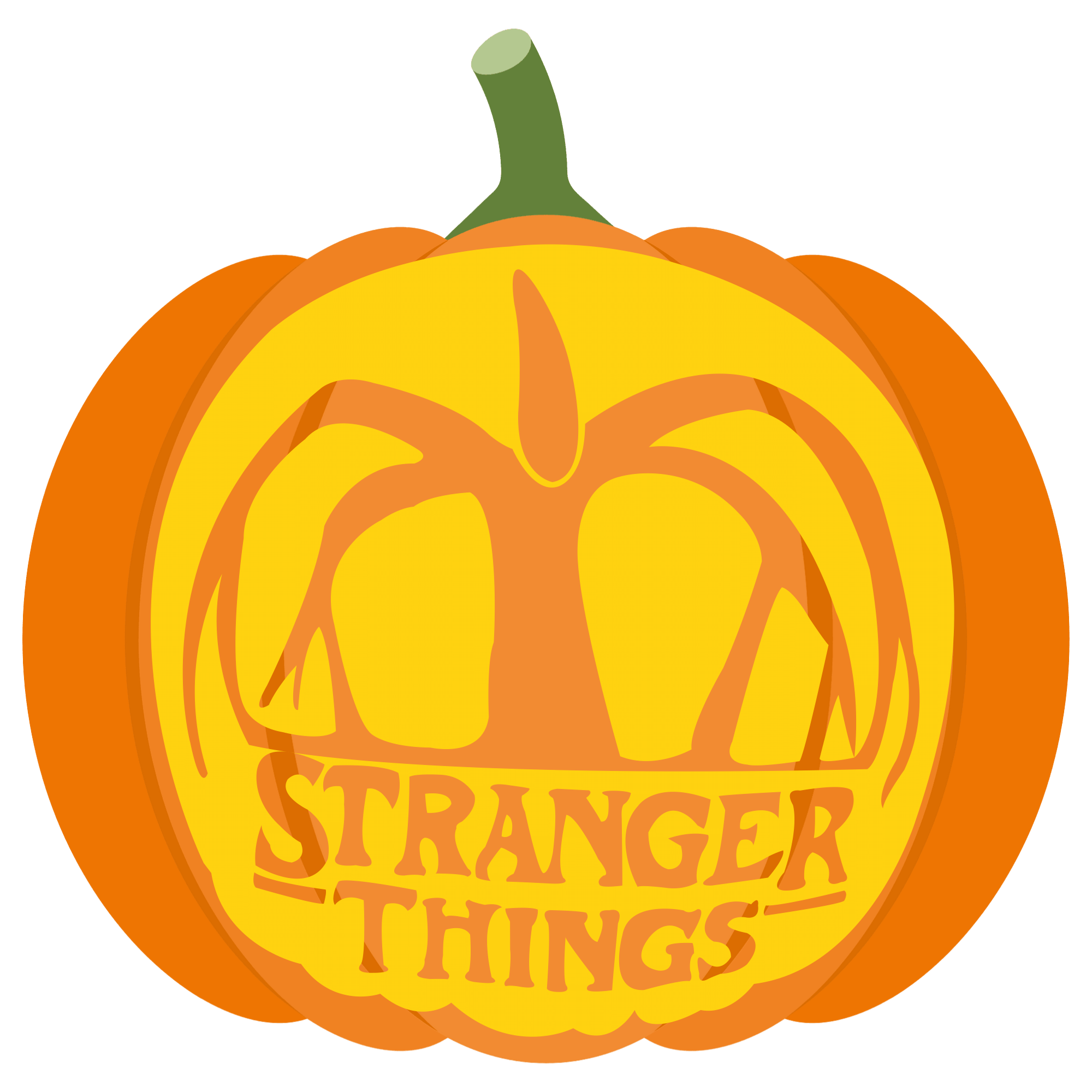 Stranger Things Pumpkin Stencil Free Printable Paper raft Templates