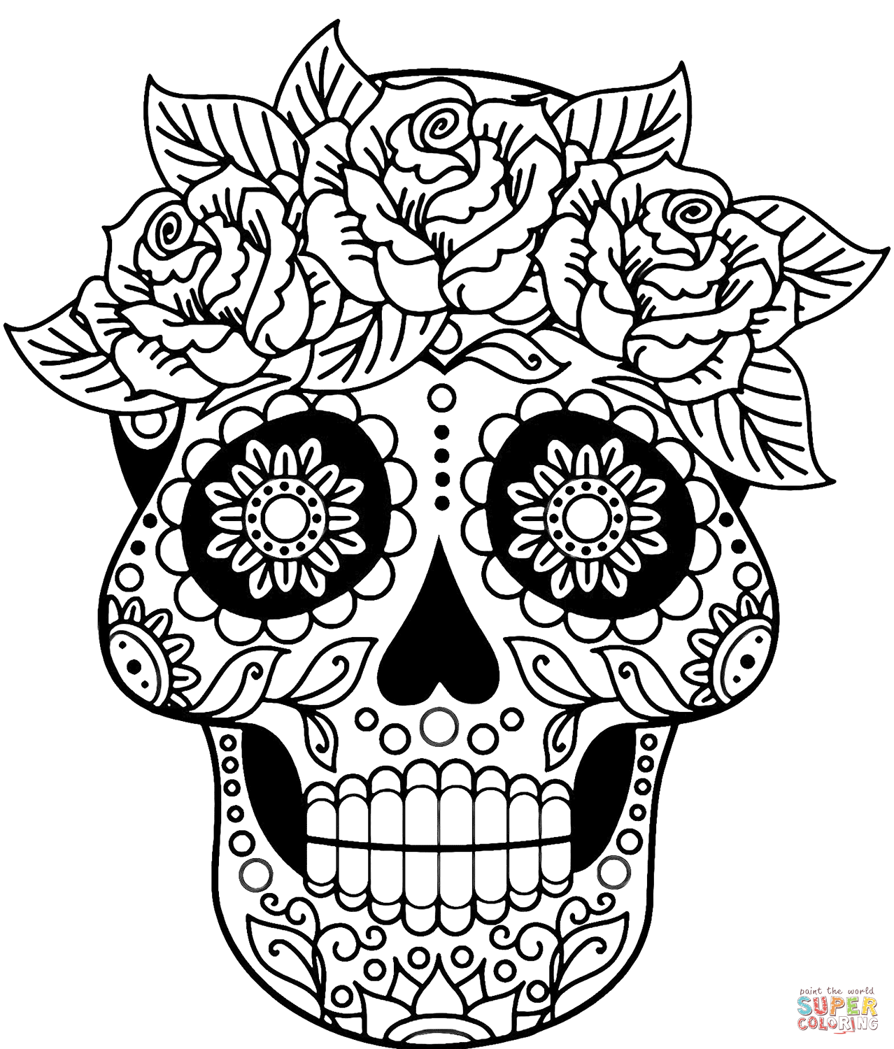 candy skull coloring pages