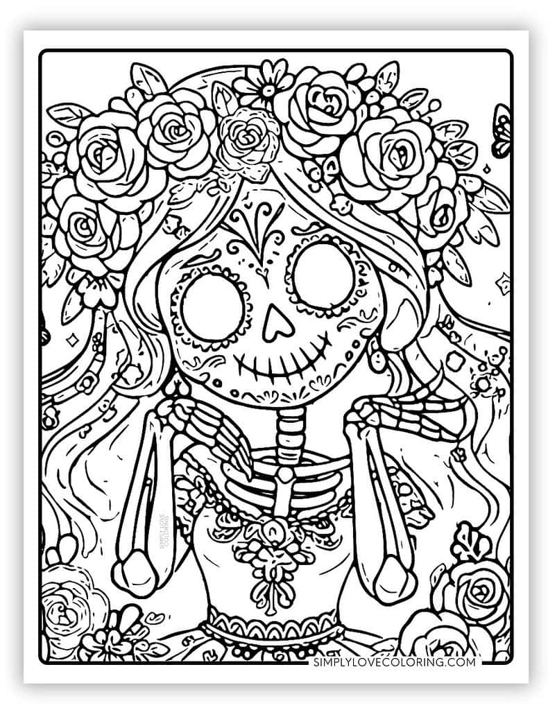 Sugar Skull Coloring Pages Free PDF Printables Simply Love Coloring Sugar Skull Coloring Pages Free PDF Printables Simply Love Coloring