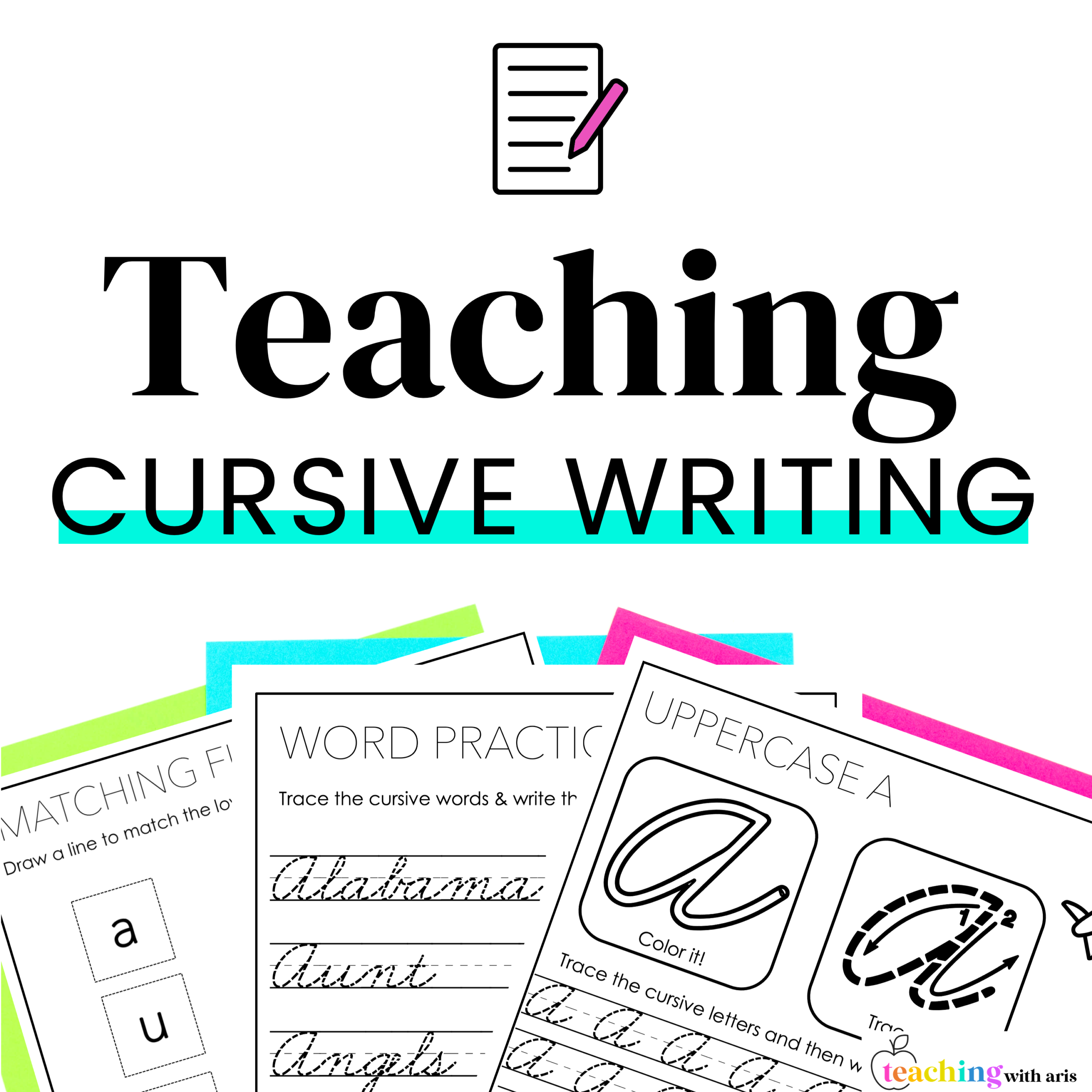 how to teach cursive writing