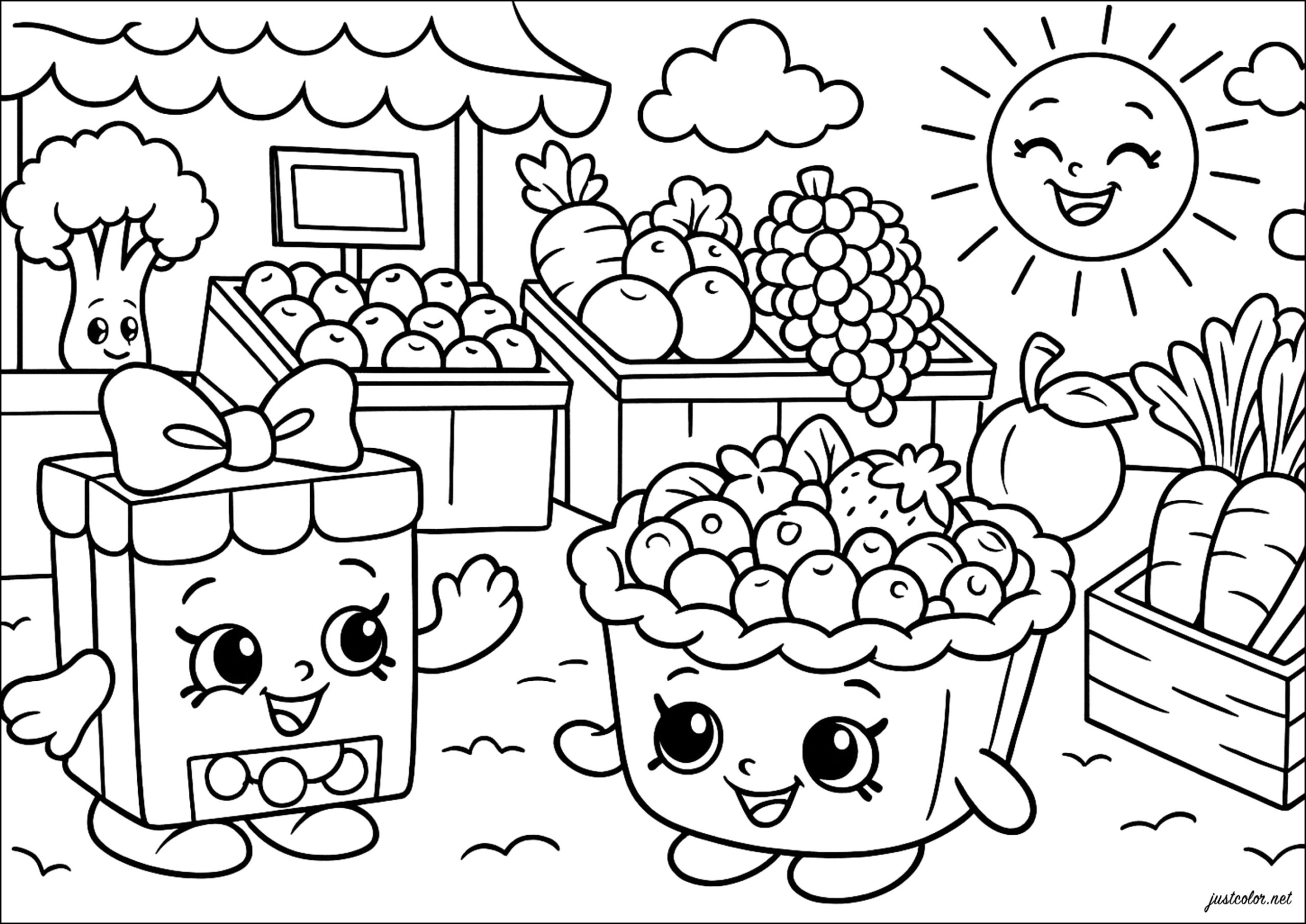 The Happy Shopkins Market Shopkins Coloring Pages