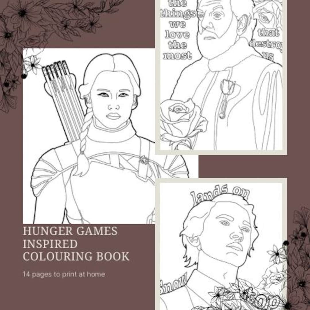 The Hunger Games Inspired Printable Colouring Book Adult Colouring Book To Print At Home Etsy The Hunger Games Inspired Printable Colouring Book Adult Colouring Book To Print At Home Etsy