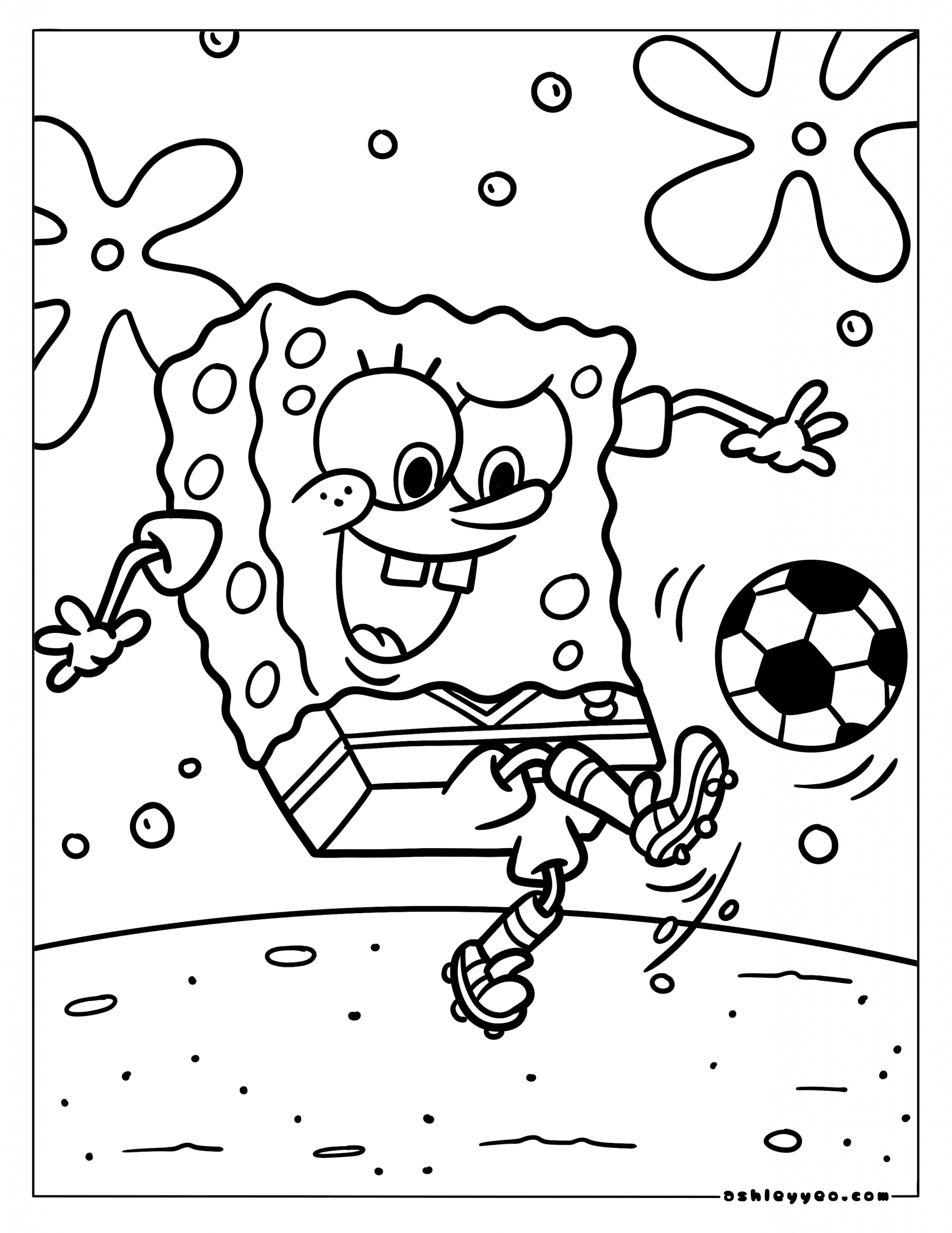 spongebob colouring in pages