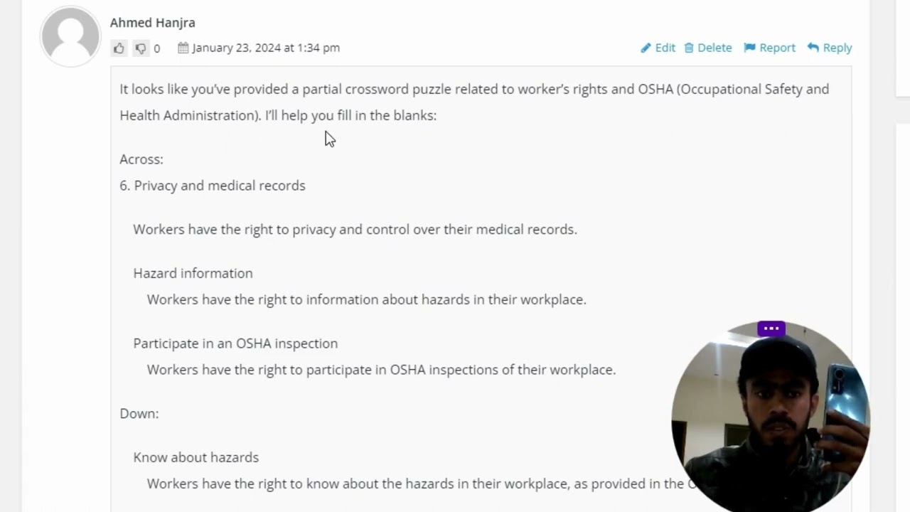 Topic 4 Workers Rights Practice Worksheet Crossword Puzzle OSHA Provides Workers The Right To YouTube Topic 4 Workers Rights Practice Worksheet Crossword Puzzle OSHA Provides Workers The Right To YouTube