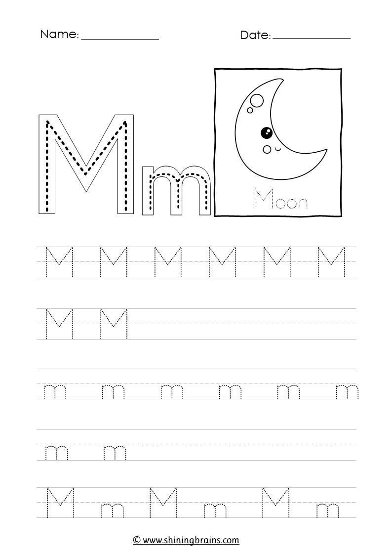 Tracing Letter M M Worksheet Tracing Letter M M Worksheet