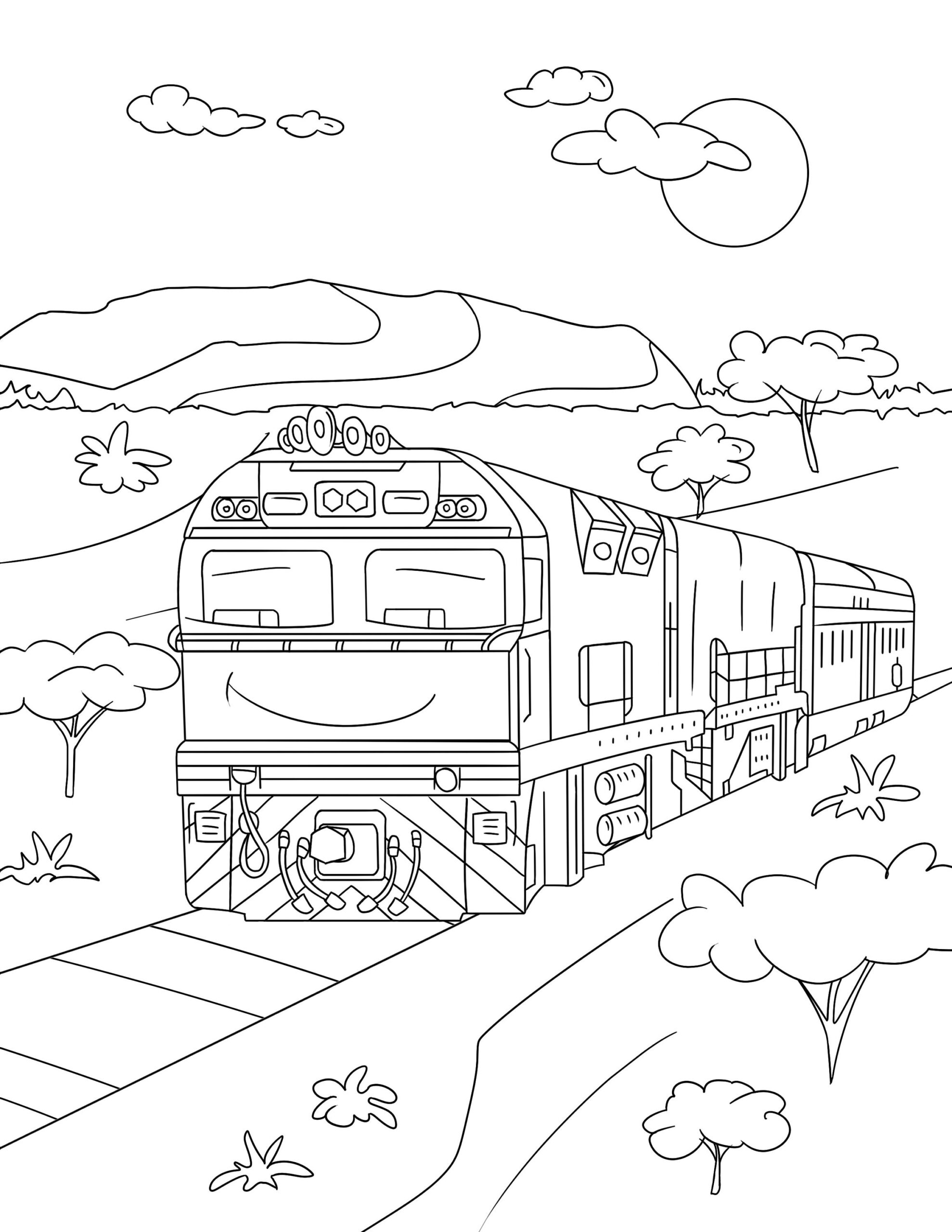 coloring sheets of trains