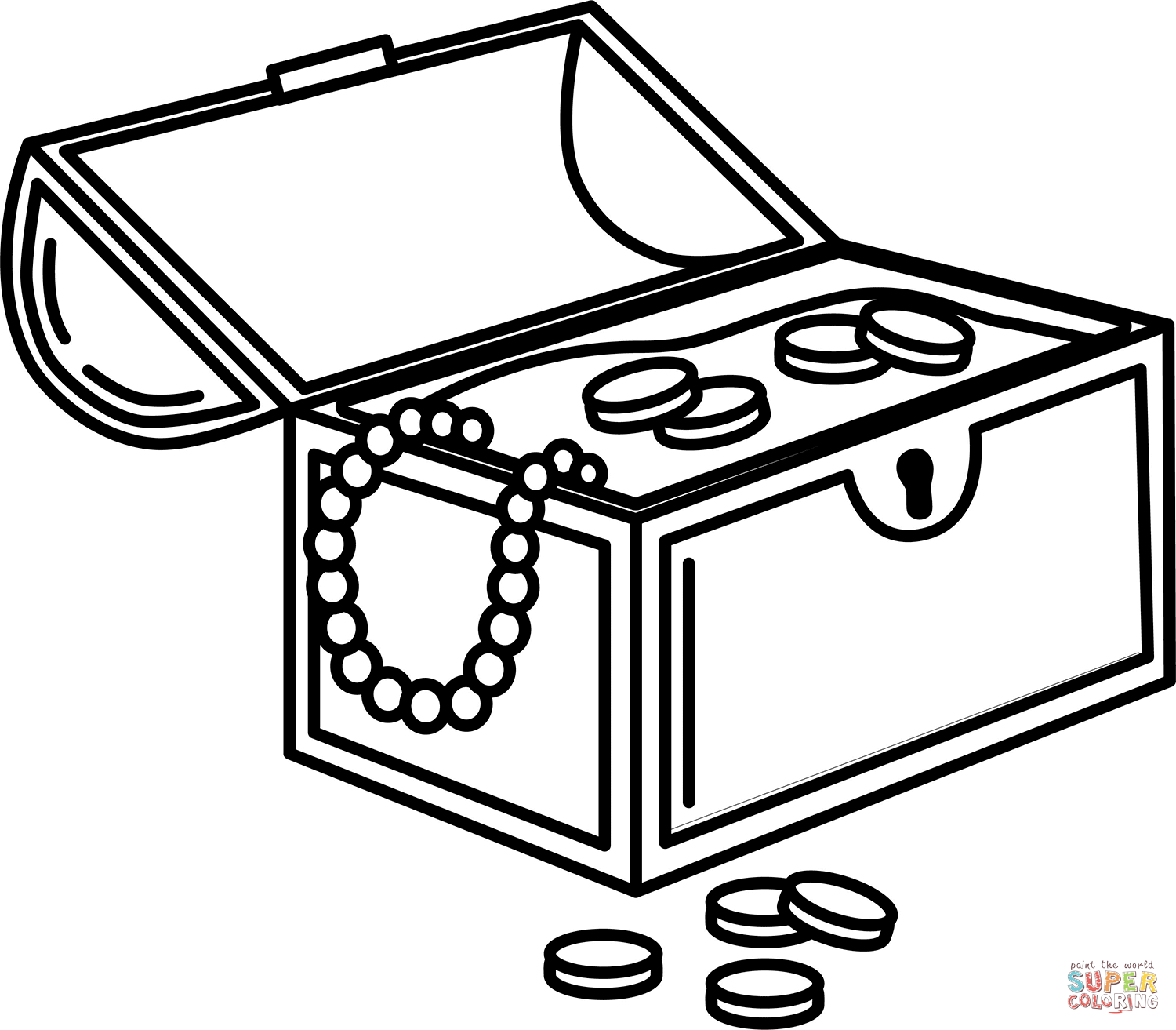 treasure chest coloring page