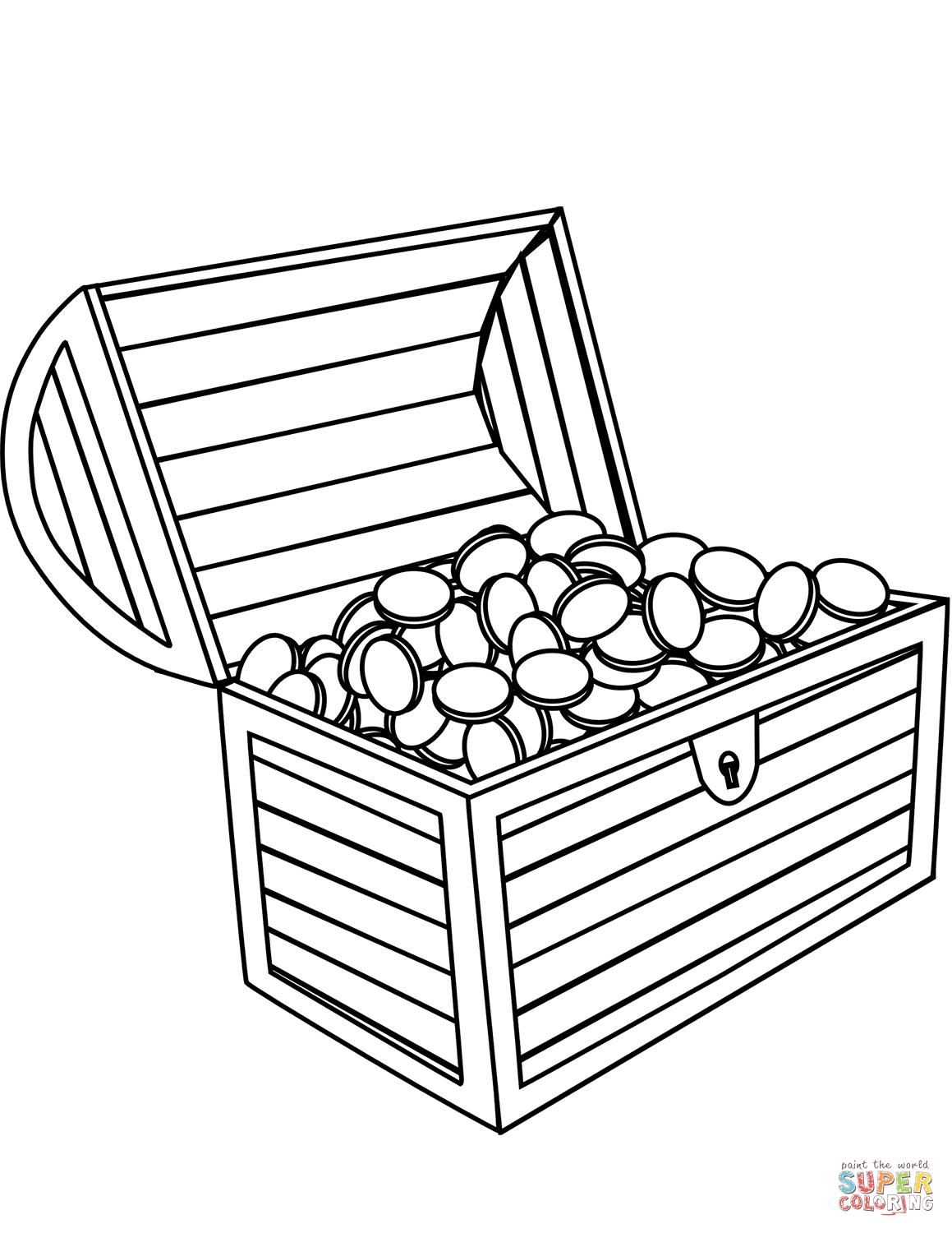Treasure Chest Coloring Page Free Printable