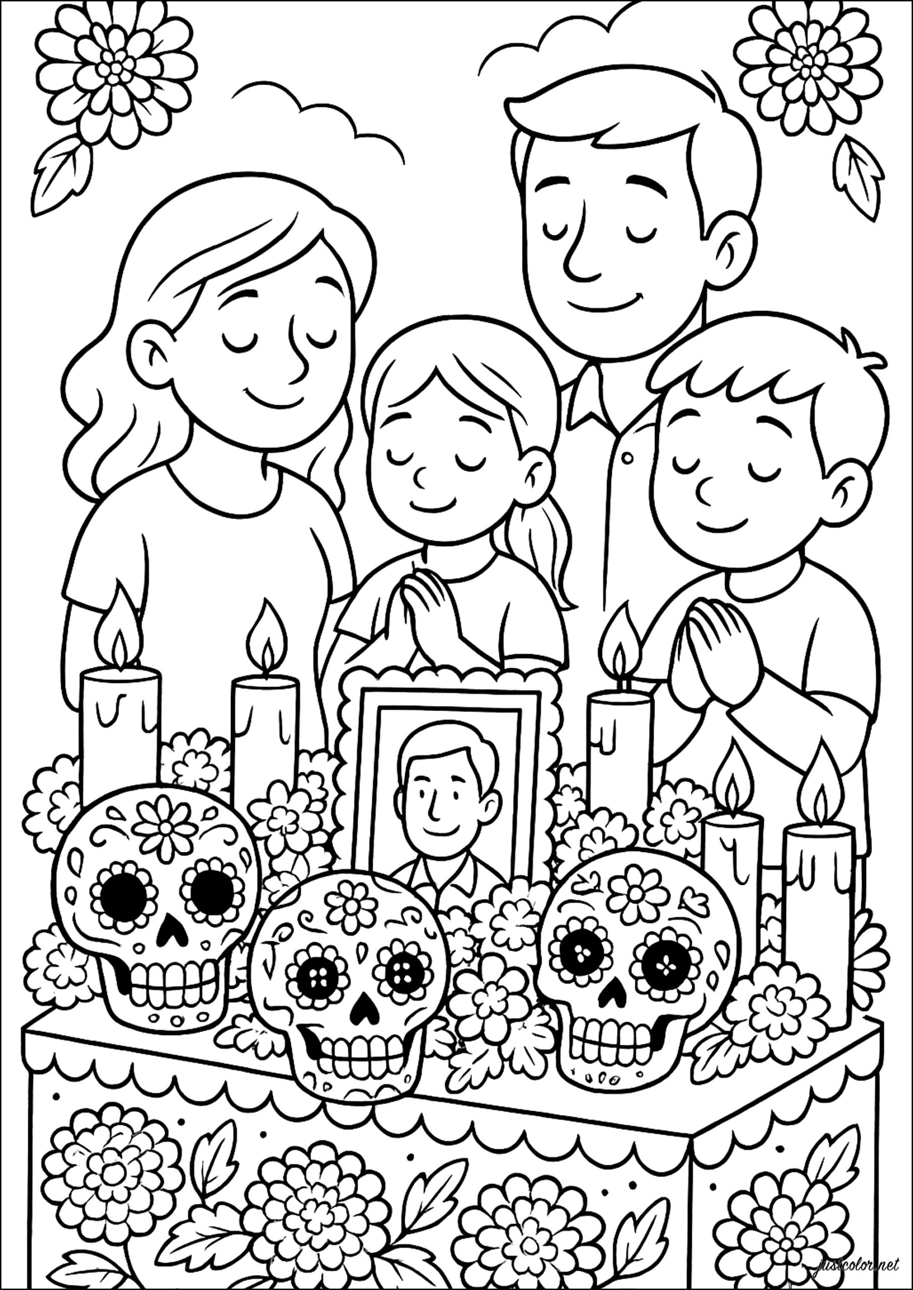 Tribute To The Fallen Dia De Los Muertos Day Of The Dead Coloring Pages