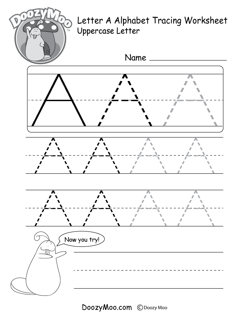 letter a tracing worksheet