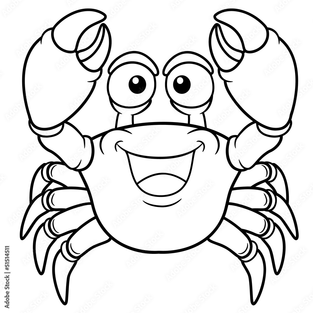 Vector Illustration Of Cartoon Crab Coloring Book Stock Vector Adobe Stock