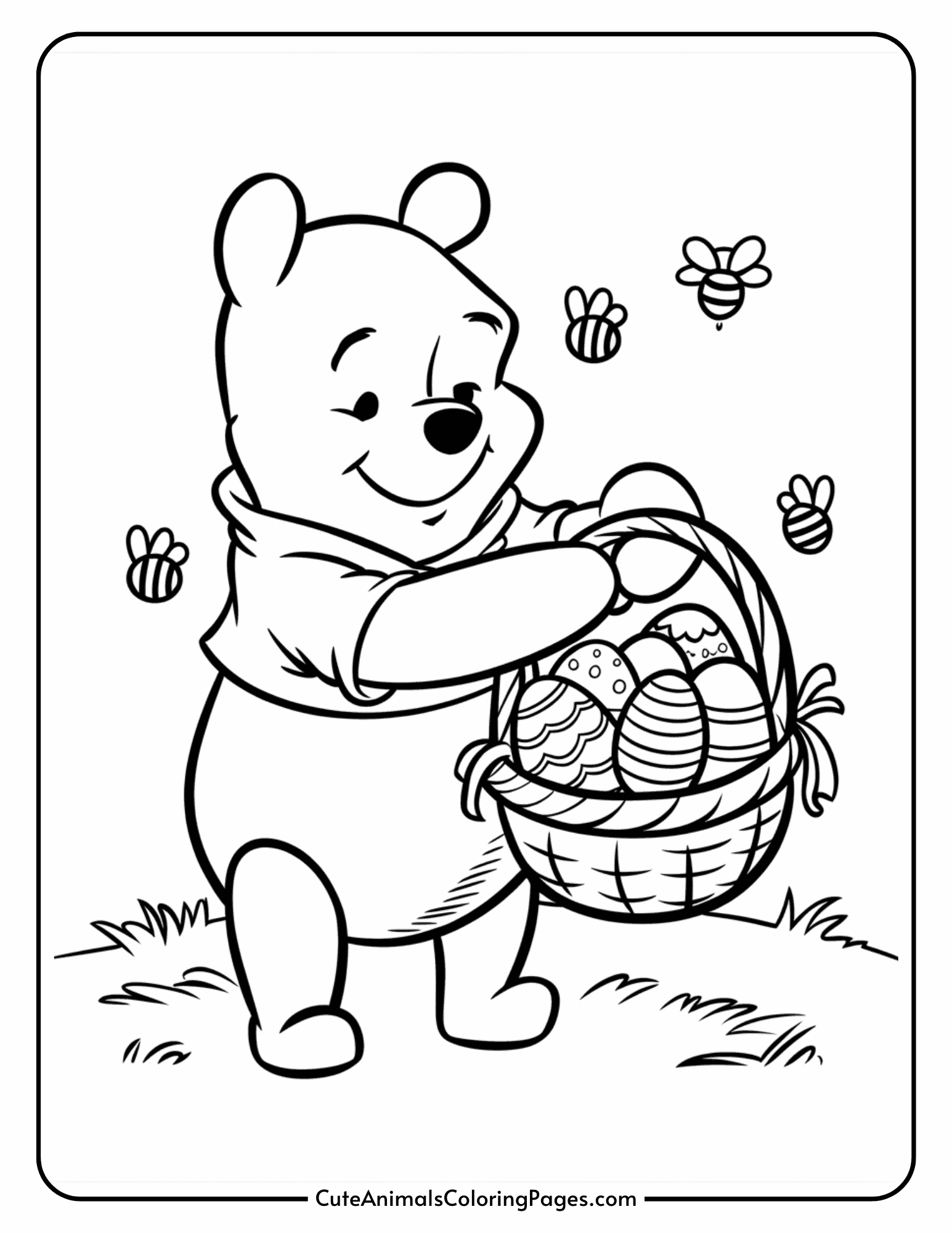 Winnie The Pooh Easter Coloring Pages 12 Free Printable PDF Pages Cute Animals Coloring Pages Winnie The Pooh Easter Coloring Pages 12 Free Printable PDF Pages Cute Animals Coloring Pages