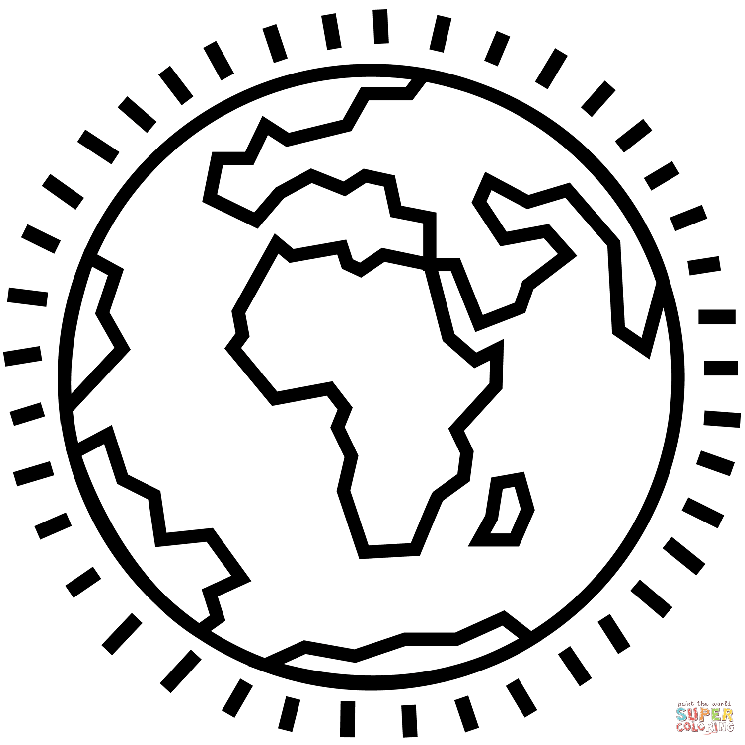 World Coloring Page Free Printable