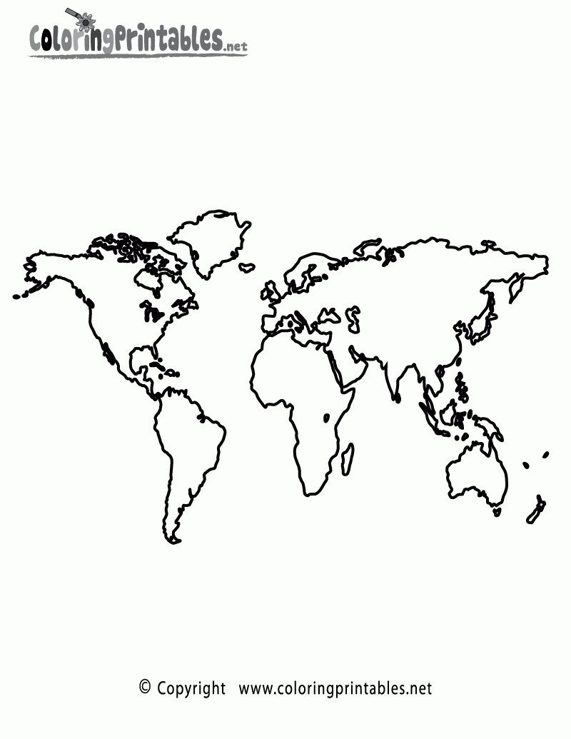 colouring page world map