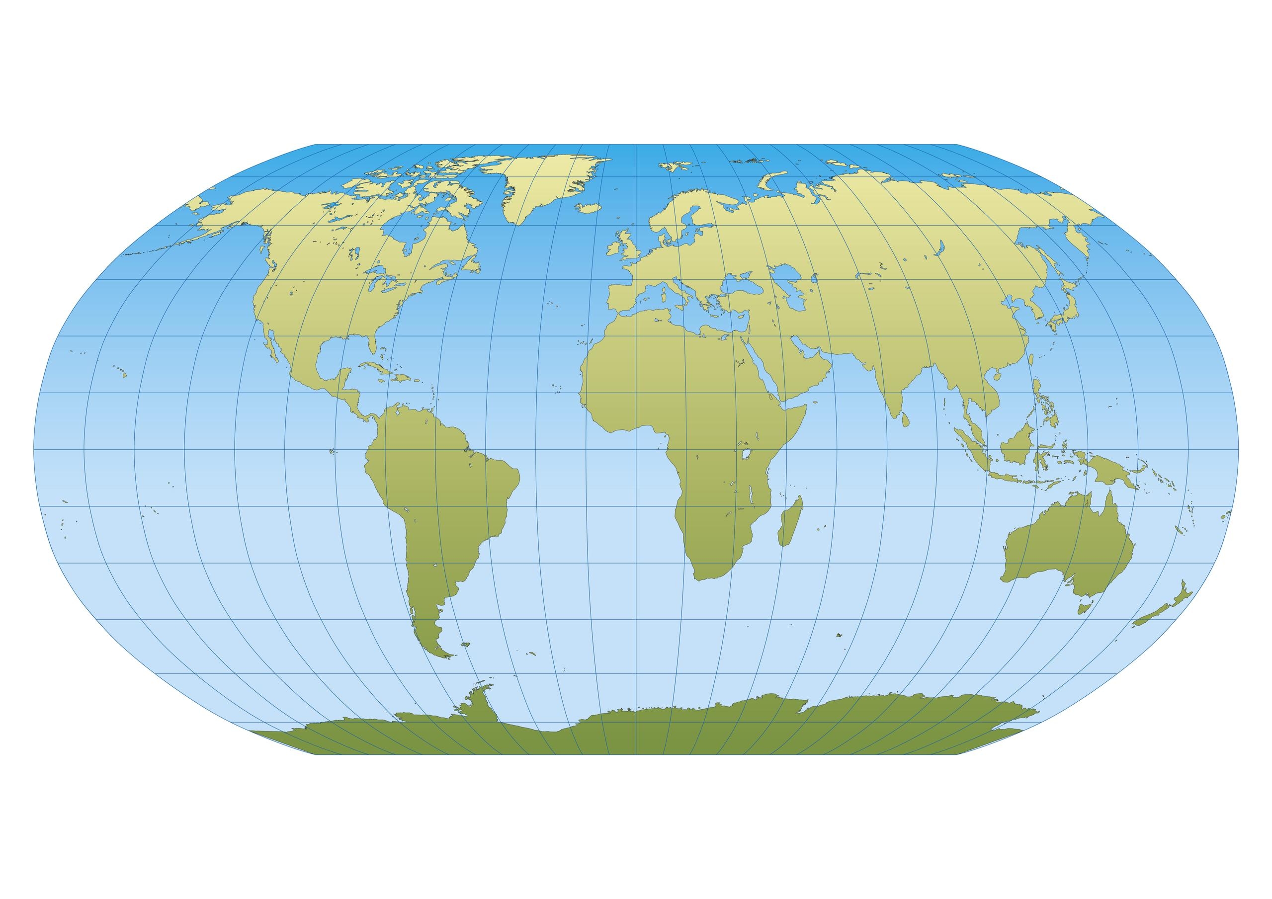 World Map Robinson Projection