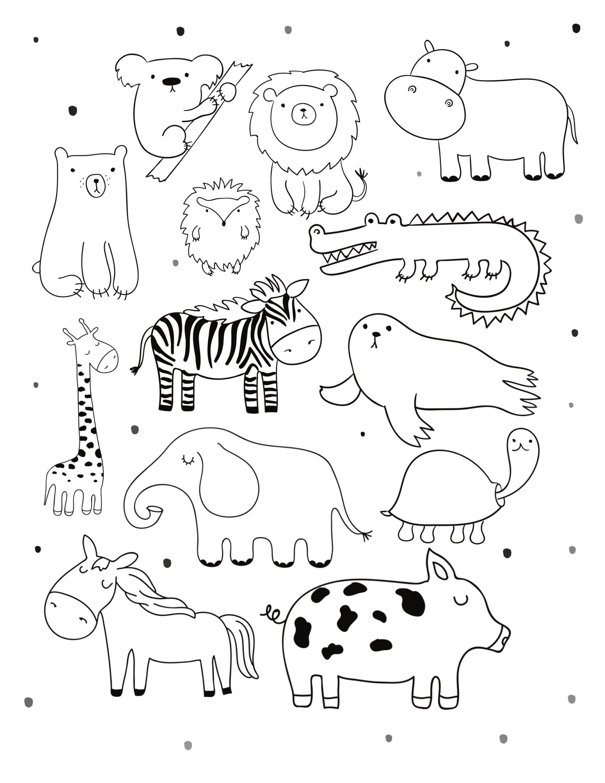 colouring pages zoo animals